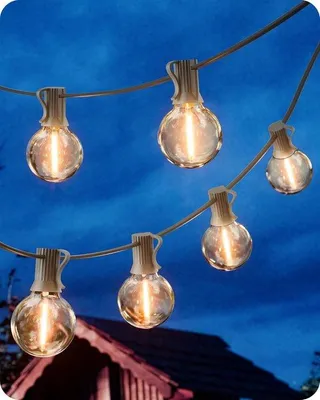 Image de Guirlande lumineuse LED d'extérieur - Guirlande lumineuse LED de 305 m avec ampoules G40 - étanche - pour terrasse, balcon, fête, Noël, blanc chaud