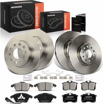 Produktbild von Frankberg 4x Bremsscheiben 8x Bremsbeläge Vorderachse Hinterachse für VW Golf VI Audi Seat Skoda