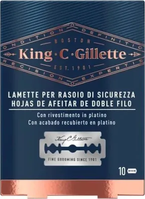 Zdjęcie produktu dla Ostrza wymienne Gillette Gillette King Double Edge - 10 Scheermesjes