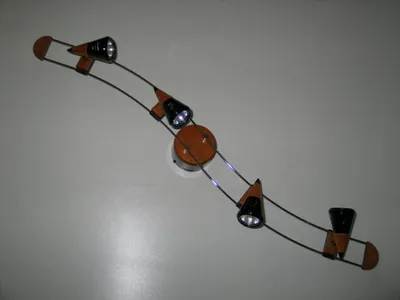 Produktbild von 4 flammig schwarz mit Holz Erle Deckenbogen Strahler - Spotleuchte Deckenlampe