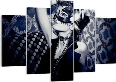 Produktbild von Bild auf Leinwand - Leinwandbild - Frau Karneval Maske Mode - 150x100cm - Wand Bild - Wanddeko - Leinwanddruck - Bilder - Kunstdruck - Wanddekoration - Leinwand bilder - Wandkunst - EA150x100-2212