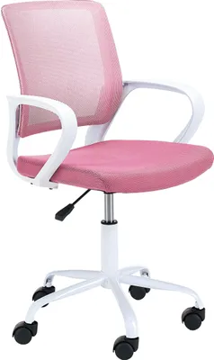Produktbild von Kinderdrehstuhl – Drehstuhl – Mesh Bürostuhl – Schreibtischstuhl – Weiß / Rosa – 53 cm – Ergonomischer Drehstuhl für Kinder und Jugendliche