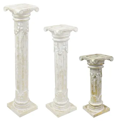 Produktbild von Säule Antike Blumensäule Dekosäule Ständer Sockel Podest Blumenständer Holz in vielen verschiedenen Designs , Säulen Variante Antik:Goldwash 60 cm