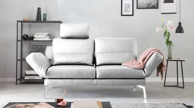 Produktbild von KAWOLA Sofa HURRICANE 2-Sitzer Leder weiß