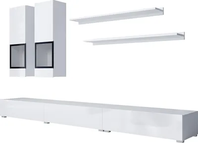 Produktbild von Meublorama HA-BAROS-2497BM10*3C/75KG, Weiß, Mitteldichte Faserplatte (MDF), 6 Regale, 4 Tür(en), 410 mm, 2700 mm