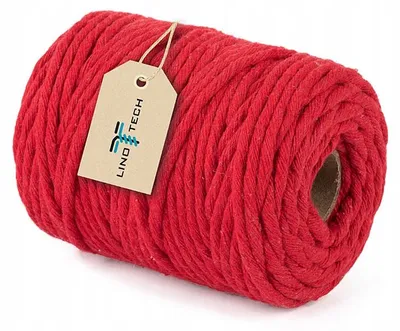 Produktbild von Linotech Baumwollschnur Makramee Rot 5mm 50m