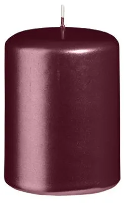 Produktbild von Stumpenkerzen Metallic Matt Rotbraun Burgundy 80 x Ø 60 mm, 12 Stück