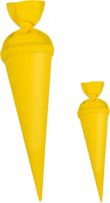 Produktbild von itenga Bastelschultüte 70cm und Geschwister 35cm mit Filzverschluss GELB Set