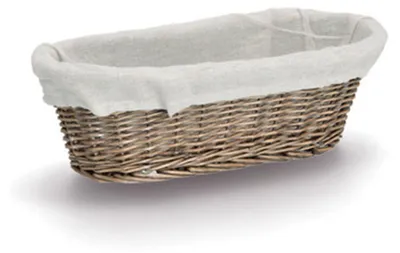 Produktbild von ZELLER Brotkorb 14176 mit Beutel, Weide und Canvas, 33 x 14 x 10 cm