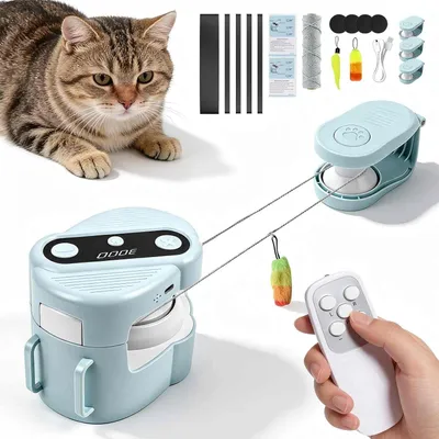 Produktbild von Interaktives Katzenspielzeug, Elektrisches Laufendes Spielzeug mit Mausgeräusch, Automatisches Katzenlaufband mit Fernbedienung, Katzenjagdspielzeug
