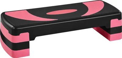 Produktbild von Yaheetech Steppbrett Fitness Aerobic Stepper Höhenverstellbar Trainingsbrett Step Bench mit 3 Stufen (10/15/20 cm) Rutschfestes Trainingsgerät Fitnessplattform Schwarz/Rosa