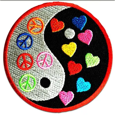 Obrázek produktu pro Yin Yang Peace Peace - nášivka, nažehlovací nášivka, nášivka, nášivky, k nažehlení, velikost: Ø 7,5 cm