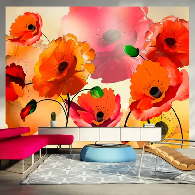 Produktbild von Basera Fototapete Mohnblumenmotiv 10040906-63, Vliestapete, 350x270 cm