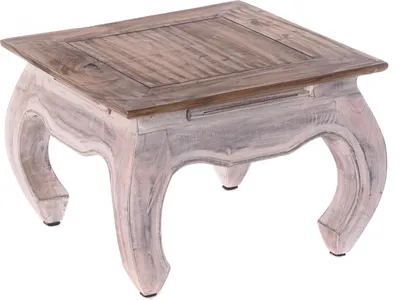 Produktbild von OPIUMTISCH "EAST 50" | 50x50x35cm, Mahagoni | Beistelltisch | Farbe: 05 weiß-natur