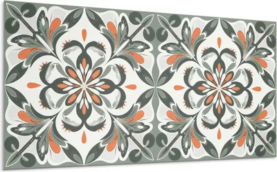 Produktbild von Blumenmuster Mit Blättern – Selbstklebende Fliesen – Wandverkleidung – Wandpaneel – PVC Fliesen – Vinylflisen – PCV Flisen – Selbstklebend – Wanddeko – 120 x 60 cm