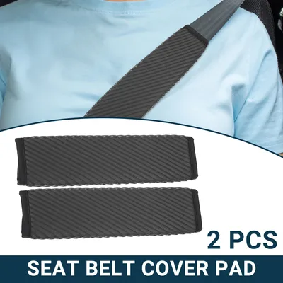 Image de Voiture Siège Ceinture Housse Coussin | Ceinture Sécurité Doux Housses Gris 2 pcs
