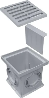 Produktbild von Marley Einlaufschacht 200x200mm mit Geruchsverschluss + Einlaufrost Hofablauf Bodenablauf