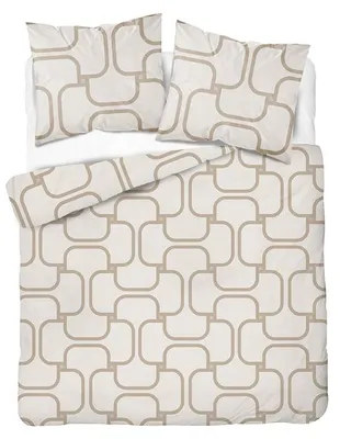 Produktbild von Bettwäsche, Satinbettwäsche, hohe Qualität 200x220 5995b Beige, geometrisches Muster