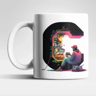Produktbild von Name A bis Z Gamer Spieler Zocker Kaffeetasse Teetasse Tasse Geschenkidee – C
