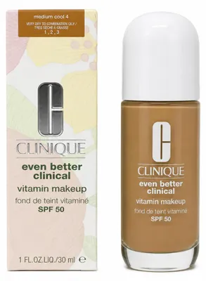 Produktbild von Clinique Even Better Clinical Vitamin Makeup SPF 50, Pumpenflasche, Flüssigkeit, Mischhaut, trockene Haut, normale Haut, ölige Haut, Empflindliche Haut, Aufhellend, Feuchtigkeitsspendend, Schutz, Glättend, Mittel, Kühl