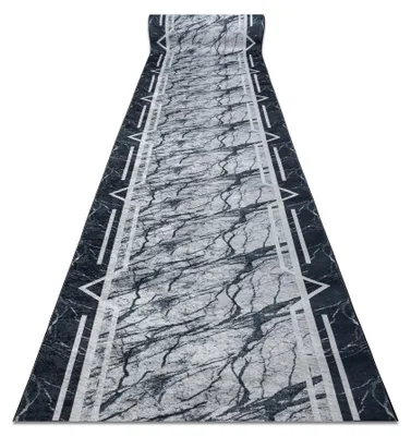 Imagen del producto de Alfombra de pasillo con refuerzo de goma LOTUS MARMUR 60950 Mármol  lavable  120 cm gris 120x570 cm
