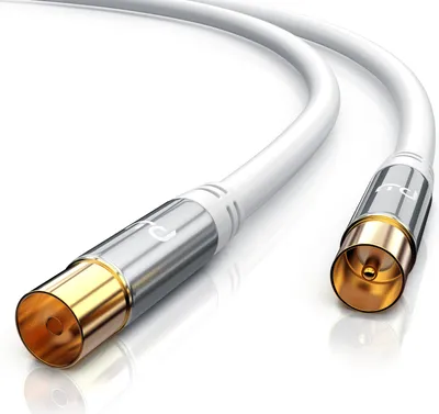 Obrázok produktu pre Primewire HDTV anténny kábel so 4-násobným tienením IEC samec na RF samicu / 75 Ohm / 135dB - 0,5 m