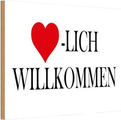 Produktbild von vianmo Holzschild 20x30 cm Herzlich Willkommen Dekoration