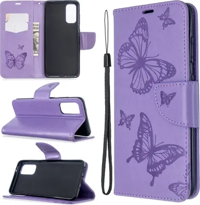 Produktbild von Mobigear Butterfly  Samsung Galaxy S20 Hülle Klapphülle Geldbörse - Lila