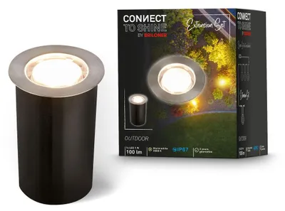 Image de Briloner Spot encastrable dans le sol pour l'extérieur avec douille Ø 4,5 cm rond 1 W 100 lm 3000 K blanc chaud IP67 acier inoxydable - Luminaire encastrable jardin terrasse