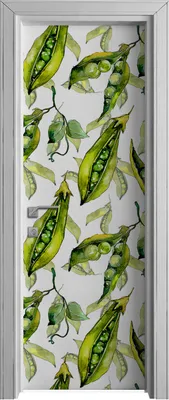 Produktbild von Tür Selbstklebende 70x210 cm Türfolie Türtapete Klebefolie - Erbsen aus Wildgemüse