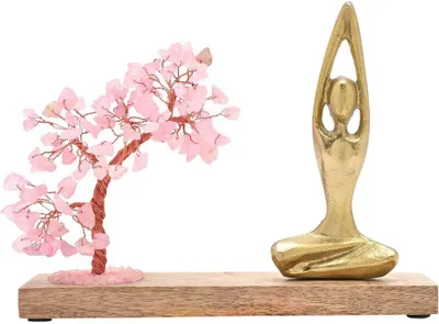 Produktbild von Serenity Edelstein Baum Yoga Ornament - Rosenquarz WD1869 (One Size) (Brown)