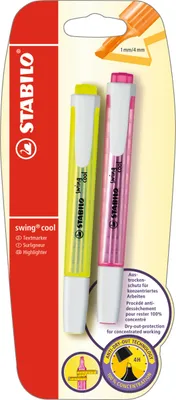 Produktbild von Textmarker - STABILO swing cool - 2er Pack - gelb, pink