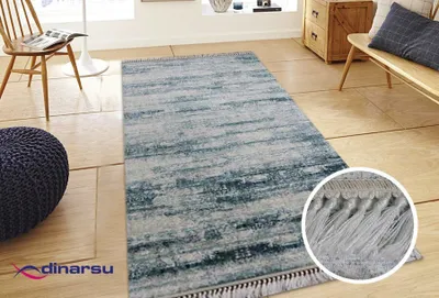 Produktbild von Dinarsu Waschbarer Teppich 1044-Turkuaz 4mm 6x Größen Läufer Turkis : 80x300 cm