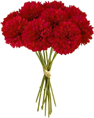 Obrázok produktu pre Umelé kvety Hortenzia, 12 kusov, 28 cm, Červené, Dekoratívne kytice na svadbu