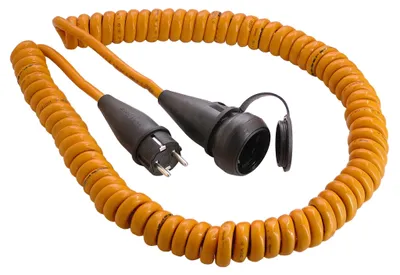Produktbild von AS-Schwabe Baustellen-Spiralkabel 5 m, orange, Stecker u. Kupplung