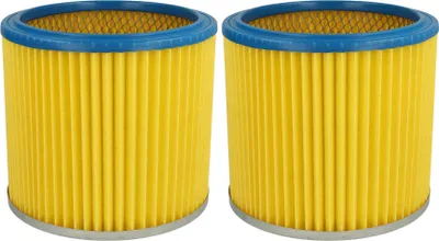 Produktbild von vhbw 2x Faltenfilter kompatibel mit FAM Aquavac, 7409 P Staubsauger - Patronenfilter Blau Gelb