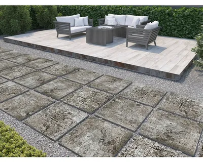 Produktbild von Feinsteinzeug Terrassenplatte Persian Black rektifizierte Kante 60 cm x 60 cm x 2cm