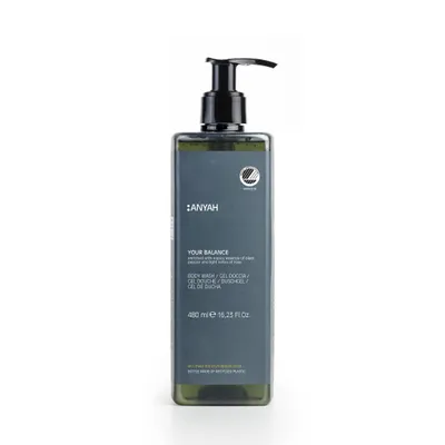 Produktbild von ANYAH Duschgel 480 ml – Vegan, Tiefenfeuchtigkeit für Trockene und Empfindliche Haut, Nordic Eco - nicht nachfüllbar