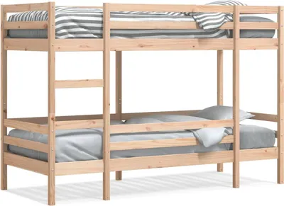 Obrázek produktu pro vidaXL Patrová postel bez matrace 90x200 cm z masivního borovicového dřeva