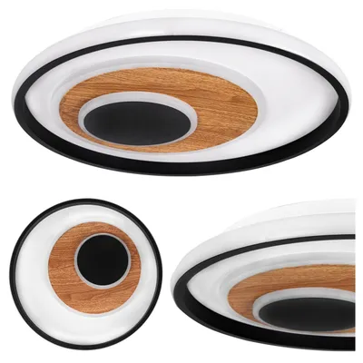 Obrázok produktu pre XUDO LED stropné svietidlo 29W vzhľad dreva 4000K neutrálna biela okrúhla Ø40cm čierno-biela - Moderné svietidlo do obývačky Scandi predsieň