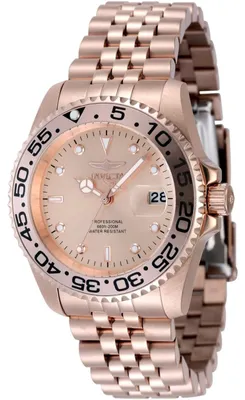 Obrázek produktu pro Invicta Pro Diver 48386 Dámské Hodinky - Quartz Hnutí - Nerezová Ocel s Růžovým Zlato Ciferníkem - 38 mm