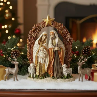 Produktbild von Krippe Basilica Weihnachtsfigur Heilige Familie Handbemalt
