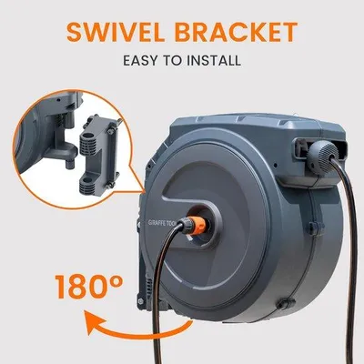 Produktbild von Automatische Schlauchaufroller Wandmontage 35+2m - 180° drehbar mit Sprühkopf