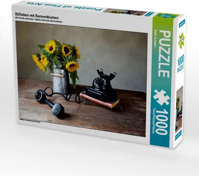 Produktbild von Calvendo Stillleben mit Sonnenblumen 1000 Teile Puzzle quer 640x480mm, Schwarz Nailia; 7451680