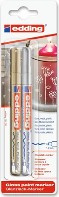 Zdjęcie produktu dla Edding e-751 Marker 2 Stück(e) Rundspitze Gold - Silber (4-751-2-1-53-54)