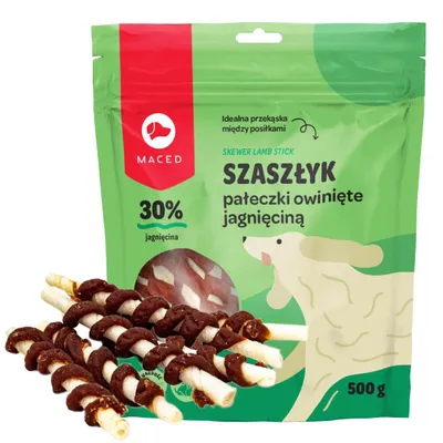Produktbild von Hundesnack MACED RINDERSTICK MIT LAMM 500G