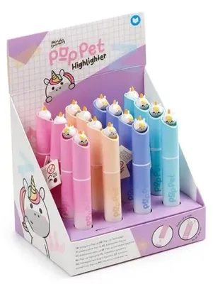 Obrázok produktu pre Zakreślacz Adoramals Pets, jednorožec, balenie 16 kusov - Puckator
