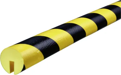 Produktbild von Warn- und Schutzprofil Typ B, gelb/schwarz, Ø 40 mm, Länge 5 m