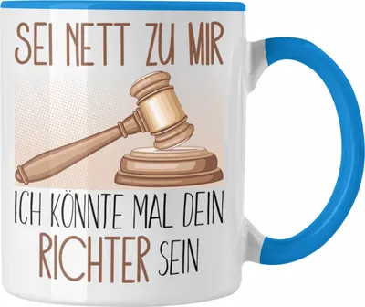 Produktbild von Trendation - Angehender Richter Tasse Geschenk Jura Studium Jurist Geschenkidee Spruch (Blau)