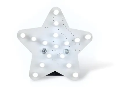 Produktbild von Whadda Lötbausatz, DIY, weißer Lichtstern, 14 LED-Effekte, Batterie, ideal für Weihnachten